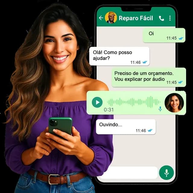 Cliente sendo atendida pela IA no WhatsApp